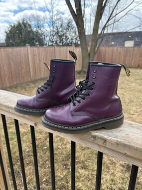 Dr. Martens Plum Purple Lace-Up Combat Boots
